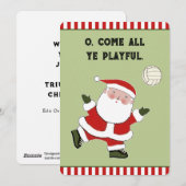 Cartes Pour Fêtes Annuelles Noël drôle de volley-ball (Devant / Derrière)