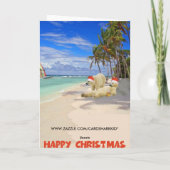 Cartes Pour Fêtes Annuelles Noël drôle d'ours blanc (Dos)