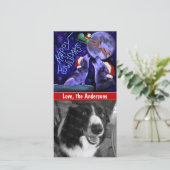 Cartes Pour Fêtes Annuelles Noël drôle Joyeux Howlidays Wolf Pun chien animal (Debout devant)