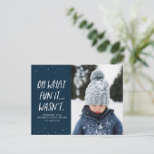 Cartes Pour Fêtes Annuelles Noël drôle oh quel plaisir ce n'était pas navy (Debout devant)