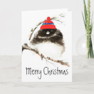 Cartes Pour Fêtes Annuelles Noël drôle, sur mesure, mignon hiver oiseau enfant