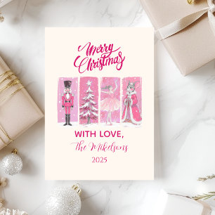 Cartes Pour Fêtes Annuelles Noël du ballet Casse-Noisette rose