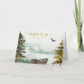 Cartes Pour Fêtes Annuelles Noël du bateau de rangée rustique (Devant)