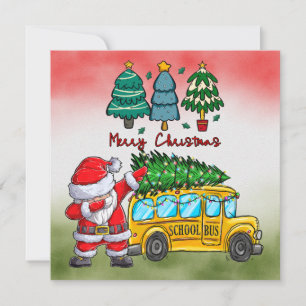 Cartes Pour Fêtes Annuelles Noël du bus scolaire pour chauffeur