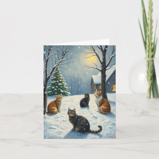 Cartes Pour Fêtes Annuelles Noël du chat (Devant)
