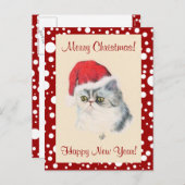 Cartes Pour Fêtes Annuelles Noël du chat (Devant / Derrière)