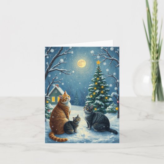 Cartes Pour Fêtes Annuelles Noël du chat (Devant)