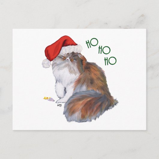 Cartes Pour Fêtes Annuelles Noël du chat de Calico Persian (Devant)