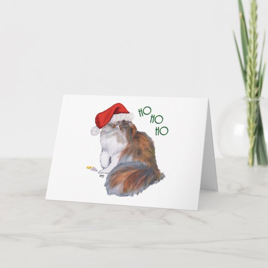 Cartes Pour Fêtes Annuelles Noël du chat de Calico Persian (Devant)