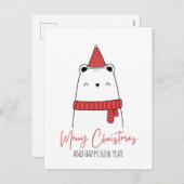 Cartes Pour Fêtes Annuelles Noël du chat drôle (Devant / Derrière)