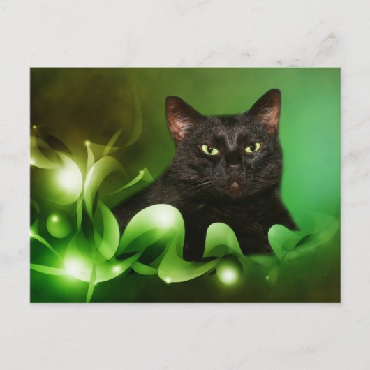 Cartes Pour Fêtes Annuelles Noël du chat noir (Devant)