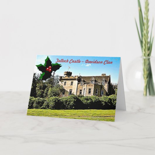 Cartes Pour Fêtes Annuelles Noël du château de Tulloch du Clan Davidson écossa (Devant)