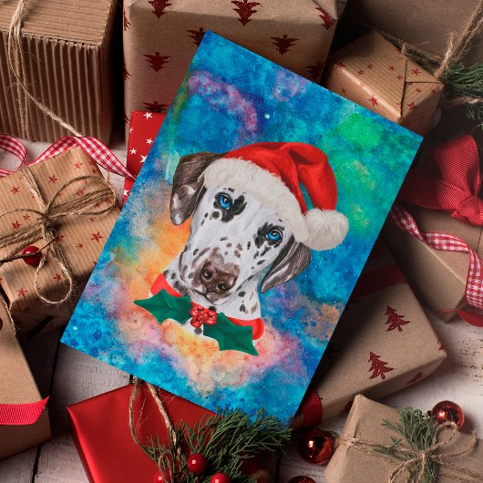 Cartes Pour Fêtes Annuelles Noël du chien de race dalmate