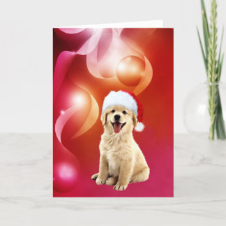 Cartes Pour Fêtes Annuelles Noël du chiot Golden Retriever