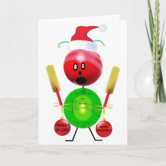 Cartes Pour Fêtes Annuelles Noël du cricket (Devant)