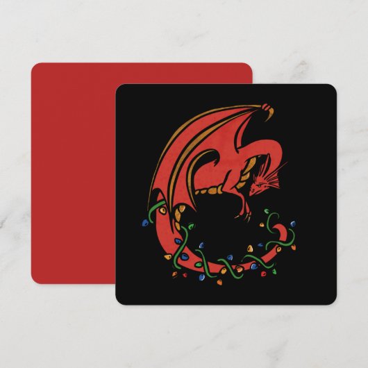 Cartes Pour Fêtes Annuelles Noël du dragon (Devant / Derrière)