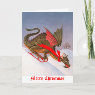 Cartes Pour Fêtes Annuelles Noël du dragon dormant