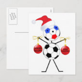 Cartes Pour Fêtes Annuelles Noël du football (Devant / Derrière)