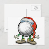 Cartes Pour Fêtes Annuelles Noël du golf (Devant / Derrière)