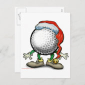 Cartes Pour Fêtes Annuelles Noël du golf (Devant / Derrière)
