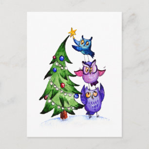 Cartes Pour Fêtes Annuelles Noël du hibou