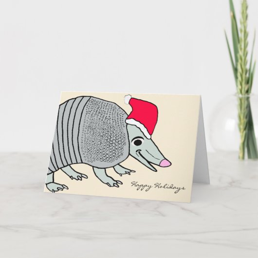 Cartes Pour Fêtes Annuelles Noël du mignon Père Noël Armadillo (Devant)