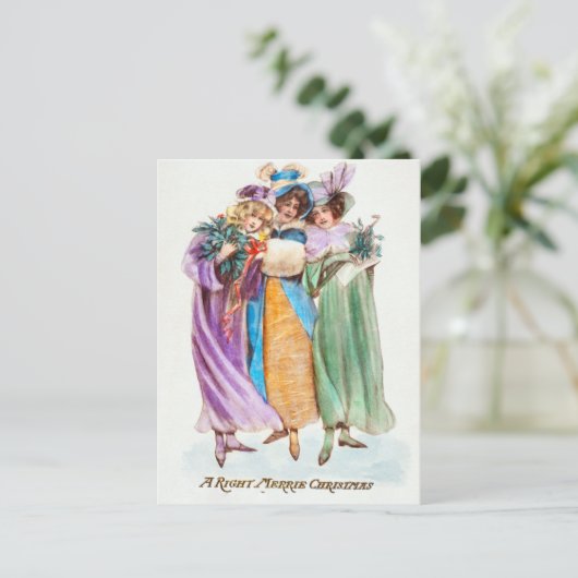 Cartes Pour Fêtes Annuelles Noël du millésime (Debout devant)