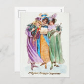 Cartes Pour Fêtes Annuelles Noël du millésime (Devant / Derrière)