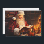 Cartes Pour Fêtes Annuelles Noël du Père Noël aux chandelles<br><div class="desc">Carte de voeux Noël/vacances avec un tableau du Père Noël assis près du sapin de Noël,  lisant à la lueur des bougies. Personnalisé au dos avec votre message et votre nom. Contactez-moi pour obtenir de l'aide sur votre personnalisation ou pour demander des produits Zazzle correspondants ou coordonnés supplémentaires.</div>