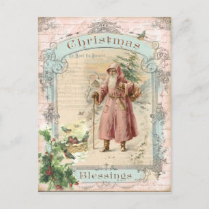 Cartes Pour Fêtes Annuelles Noël du Père Noël de l'époque victorienne