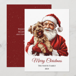Cartes Pour Fêtes Annuelles Noël du Père Noël du chien Terrier australien