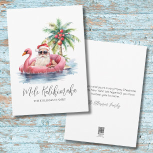 Cartes Pour Fêtes Annuelles Noël du Père Noël tropical Mele Kalikimaka