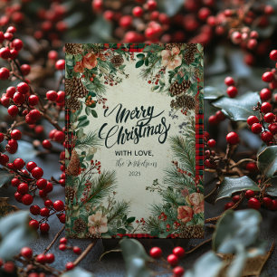 Cartes Pour Fêtes Annuelles Noël du pin-Berry d'hiver