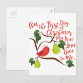 Cartes Pour Fêtes Annuelles Noël du premier jour (Devant / Derrière)