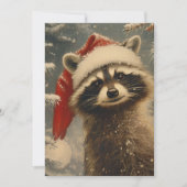 Cartes Pour Fêtes Annuelles Noël du Raccoon (Devant)