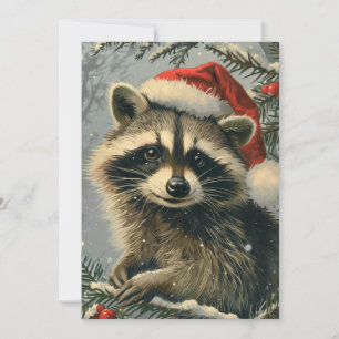 Cartes Pour Fêtes Annuelles Noël du Raccoon