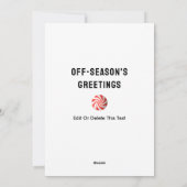 Cartes Pour Fêtes Annuelles Noël du softball (Dos)