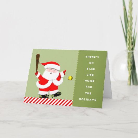Cartes Pour Fêtes Annuelles Noël du softball (Devant)