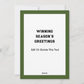 Cartes Pour Fêtes Annuelles Noël du softball (Dos)