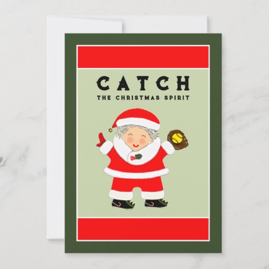 Cartes Pour Fêtes Annuelles Noël du softball (Devant)