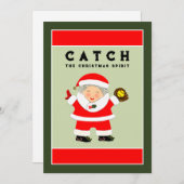 Cartes Pour Fêtes Annuelles Noël du softball (Devant / Derrière)