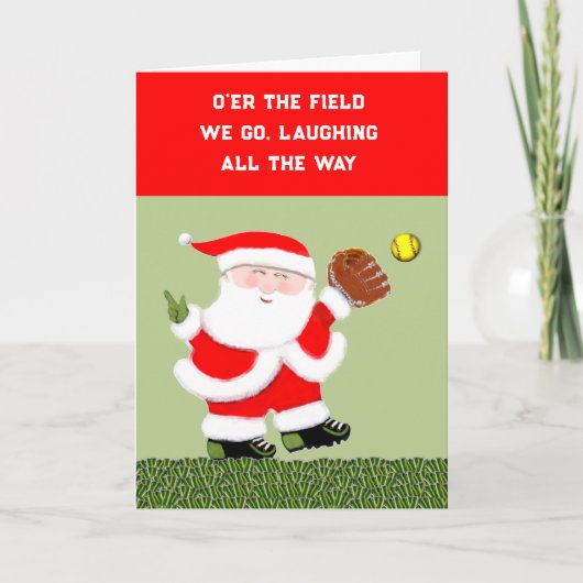 Cartes Pour Fêtes Annuelles Noël du softball (Devant)