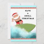 Cartes Pour Fêtes Annuelles Noël du surf<br><div class="desc">Des cartes de fin de année de Noël amusants avec le design de Père Noël surfer et la ligne créative.</div>