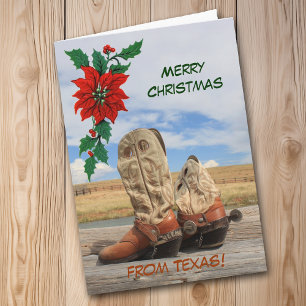 Cartes Pour Fêtes Annuelles Noël Du Texas Western Boot