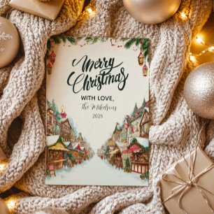 Cartes Pour Fêtes Annuelles Noël du village à l'ancienne