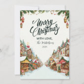 Cartes Pour Fêtes Annuelles Noël du village à l'ancienne (Devant)