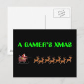 Cartes Pour Fêtes Annuelles Noël d'un Gamer (Devant / Derrière)