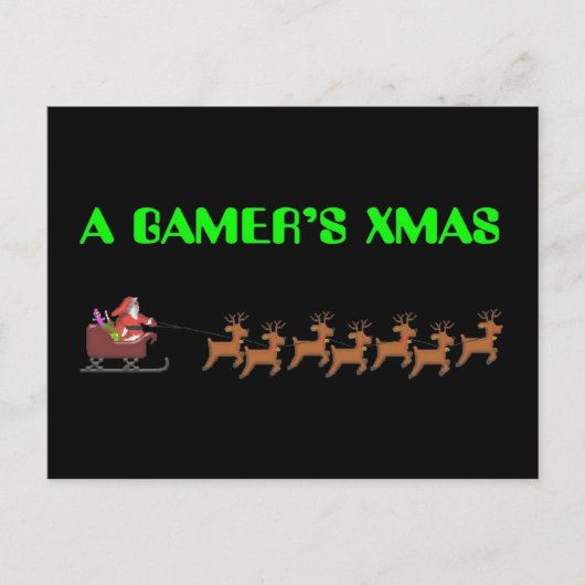 Cartes Pour Fêtes Annuelles Noël d'un Gamer (Devant)