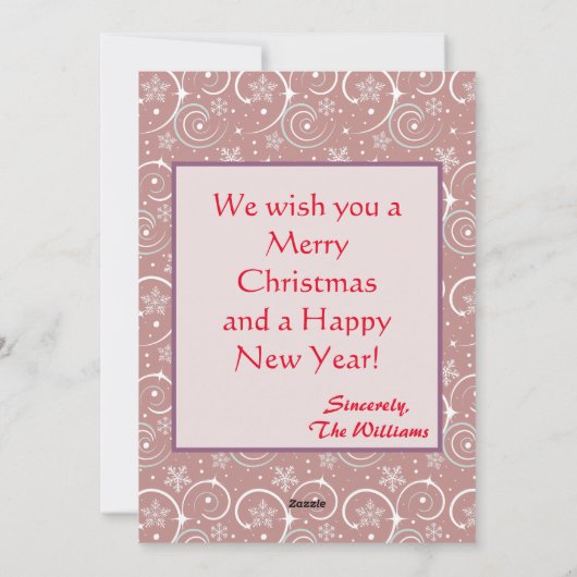 Cartes Pour Fêtes Annuelles Noël d'une photo familiale (Dos)