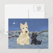 Cartes Pour Fêtes Annuelles Noël écossais et tasse (Devant / Derrière)